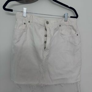 Reformation White Denim Skirt
